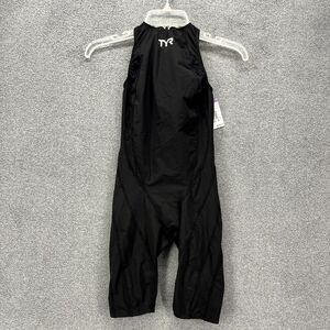 TYR Tri Suit Swim Men's 26 Black Short John Back full Zip Triathlon outdoor